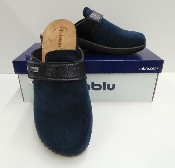 CIABATTE PANTOFOLE DONNA RAGAZZA TOMAIA TESSUTO STRAPPO MARCA INBLU ART.PB14