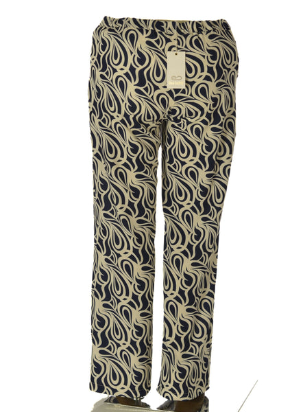 PANTALONE DONNA TAGLIE OVER ELISA CASTELLI FANTASIA ZIP ELASTICO ART. 1870