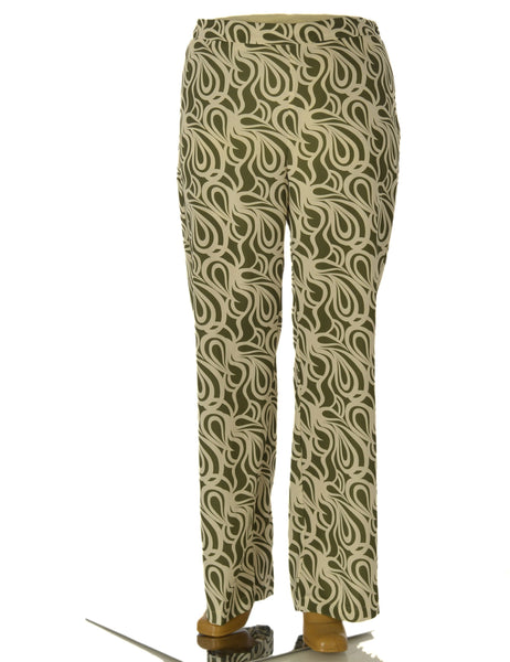 PANTALONE DONNA TAGLIE OVER ELISA CASTELLI FANTASIA ZIP ELASTICO ART. 1870