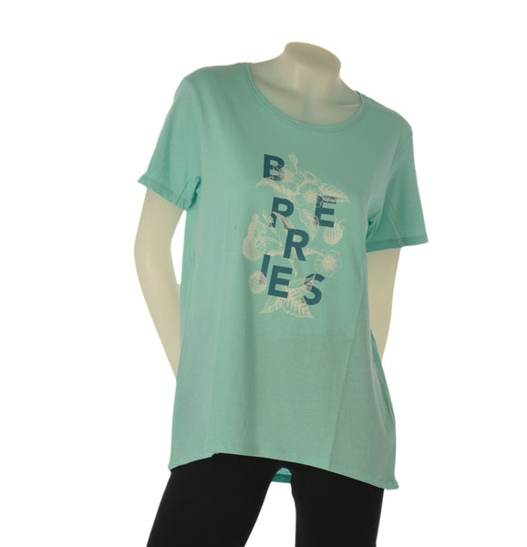 T-SHIRT DONNA CUORE A CUORE STAMPA MANICA CORTA PARICOLLO AMPIA COTONE ART. WJ0568