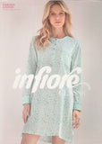 CAMICIA DA NOTTE DONNA PURO COTONE BOTTONI FIORI MARCA INFIORE ART. GRD632428
