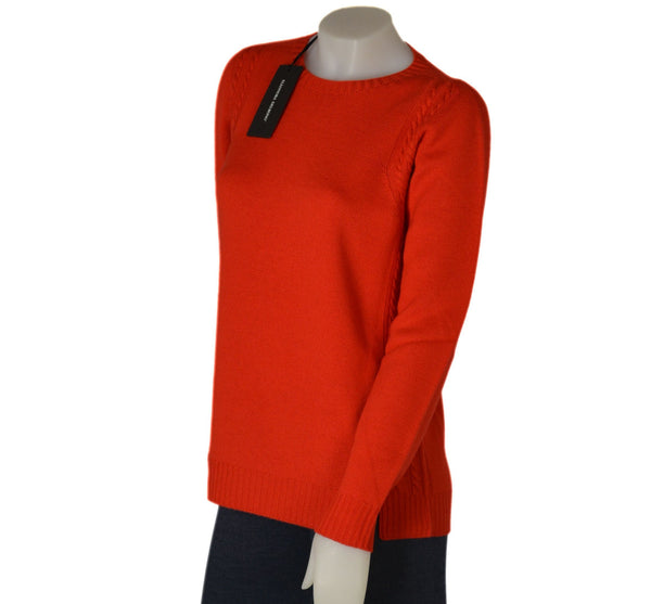 MAGLIONE DONNA RAGAZZA LANA TRECCE SPACCHI GIROCOLLO MARCA ELEONORA DELBONO ART. GM32