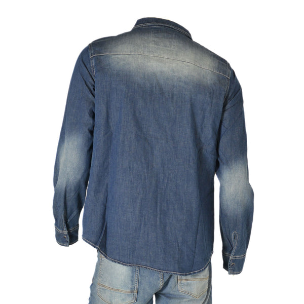 CAMICIA UOMO JEANS BOTTONI TASCHE POLSINI STONDATA MARCA DATCH ART. DM3282