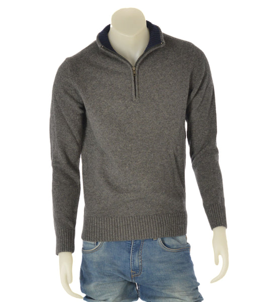 MAGLIONE UOMO MISTO LANA LUPETTO ZIP POLSINI FASCIA LISCIO MARCA CONSENSO ART. 8101223