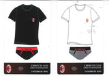 COMPLETO INTIMO UOMO RAGAZZO COTONE ELASTICIZZATO T-SHIRT SLIP SQUADRA MILAN ART. C101210