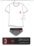 COMPLETO INTIMO UOMO RAGAZZO COTONE ELASTICIZZATO T-SHIRT SLIP SQUADRA MILAN ART. C101210