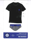 COMPLETO INTIMO UOMO RAGAZZO T-SHIRT SLIP COTONE ELASTICIZZATO SQUADRA INTER ART. C101220