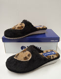 PANTOFOLA CIABATTA DONNA FLUFFY CALDA MORBIDA CUORE LEOPARDATO INBLU ART.LB100