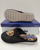 PANTOFOLA CIABATTA DONNA FLUFFY CALDA MORBIDA CUORE LEOPARDATO INBLU ART.LB100