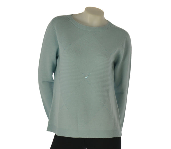 MAGLIONE DONNA RAGAZZA GIROCOLLO ROMBI STRASS MARCA MAGLIFICIO DI NIBIONNO ART. B115636