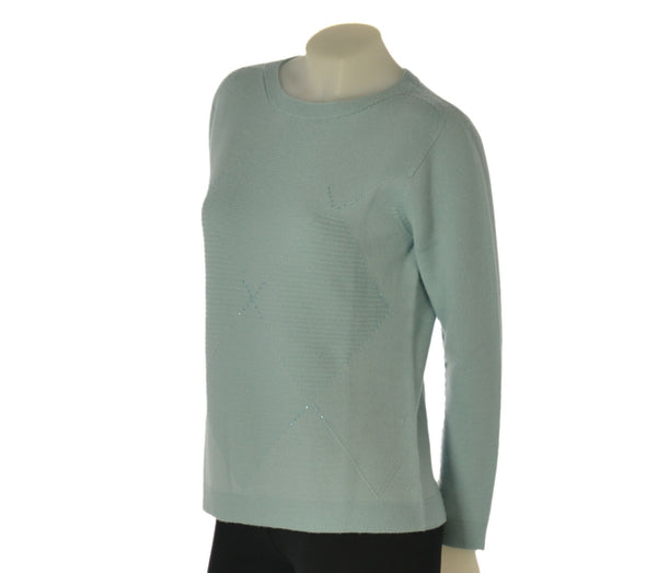 MAGLIONE DONNA RAGAZZA GIROCOLLO ROMBI STRASS MARCA MAGLIFICIO DI NIBIONNO ART. B115636