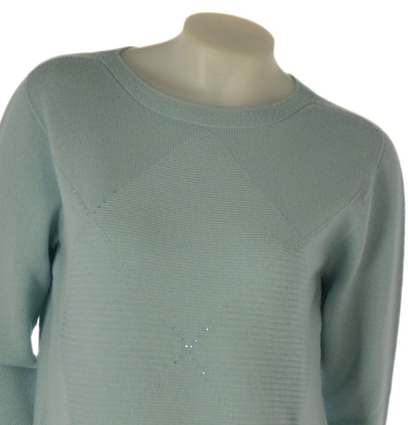 MAGLIONE DONNA RAGAZZA GIROCOLLO ROMBI STRASS MARCA MAGLIFICIO DI NIBIONNO ART. B115636