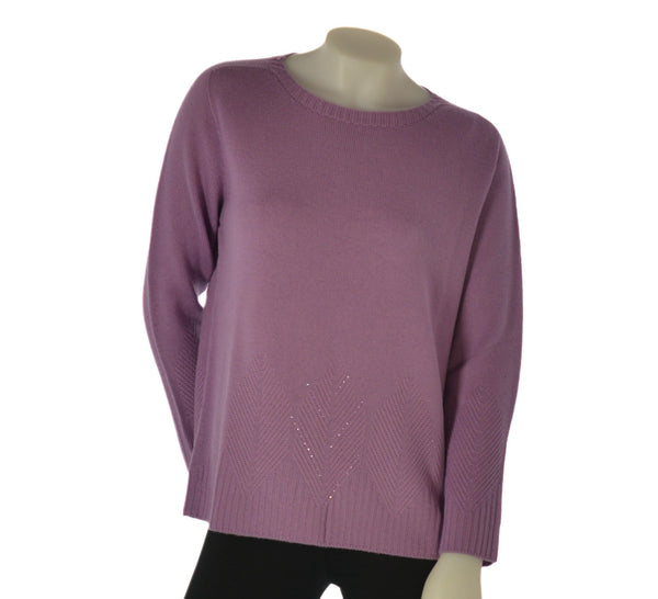 MAGLIONE DONNA RAGAZZA LAVORAZIONE STRASS MARCA MAGLIFICIO DI NIBIONNO ART B115613