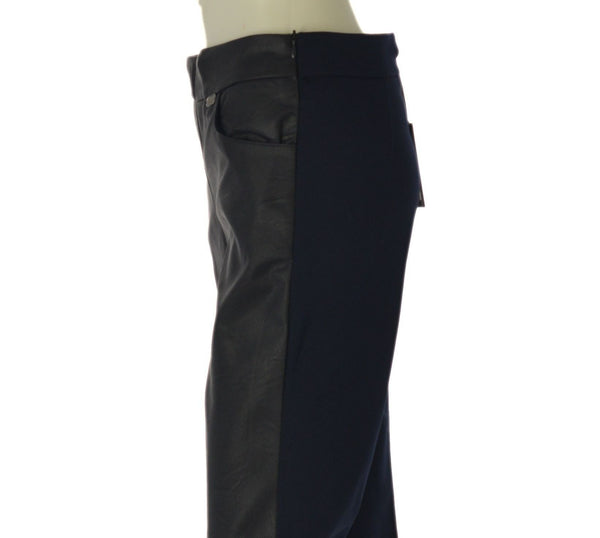 PANTALONE DONNA RAGAZZA ELASTICO ZIP TASCHE ECOPELLE JERSEY MARCA LAURA BIAGIOTTI ART. 511805