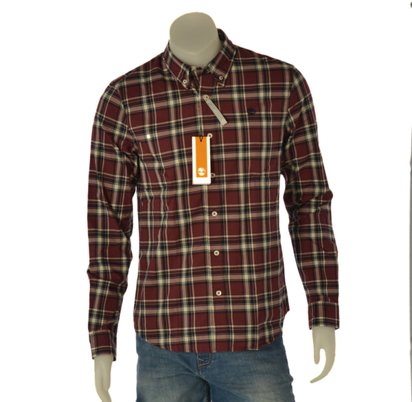 CAMICIA UOMO RAGAZZO SLIM FIT SCOZZESE BUTTON DOWN MARCA TIMBERLAND ART. TB0A6V66