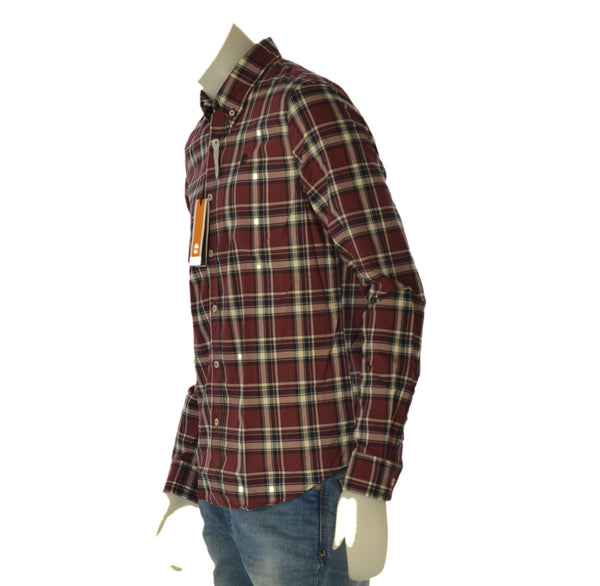 CAMICIA UOMO RAGAZZO SLIM FIT SCOZZESE BUTTON DOWN MARCA TIMBERLAND ART. TB0A6V66