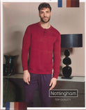 PIGIAMA UOMO SERAFINO PANTALONE RIGHE POLSINI TERMO COTONE CALDO NOTTINGHAM ART. PG44407