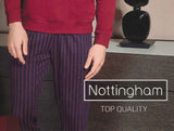 PIGIAMA UOMO SERAFINO PANTALONE RIGHE POLSINI TERMO COTONE CALDO NOTTINGHAM ART. PG44407