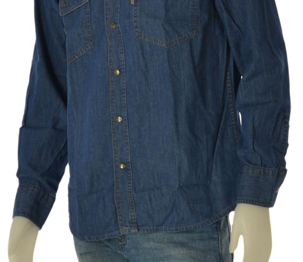 CAMICIA UOMO RAGAZZO JEANS BOTTONI TASCHE MARCA SEA BARRIER ART. NEW-PECOS-ML-31