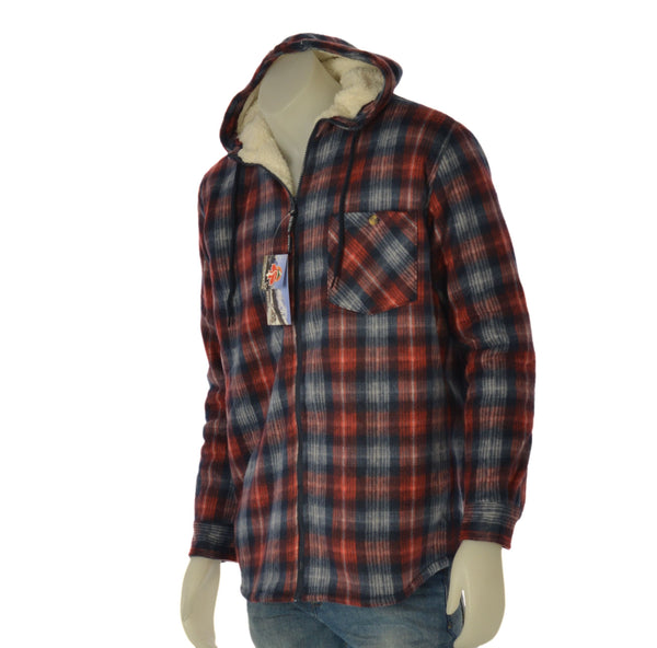 GIACCA CAMICIA UOMO RAGAZZO PILE  FULL ZIP SHERPA CAPPUCCIO MARCA CANADA HIGHWAY ART. CP0012