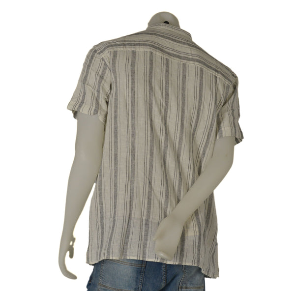 CAMICIA UOMO MEZZA MANICA COREANA BOTTONI TASCHINO RIGATA SPACCHETTI MARCA LOSAN ART. 311-3001AL